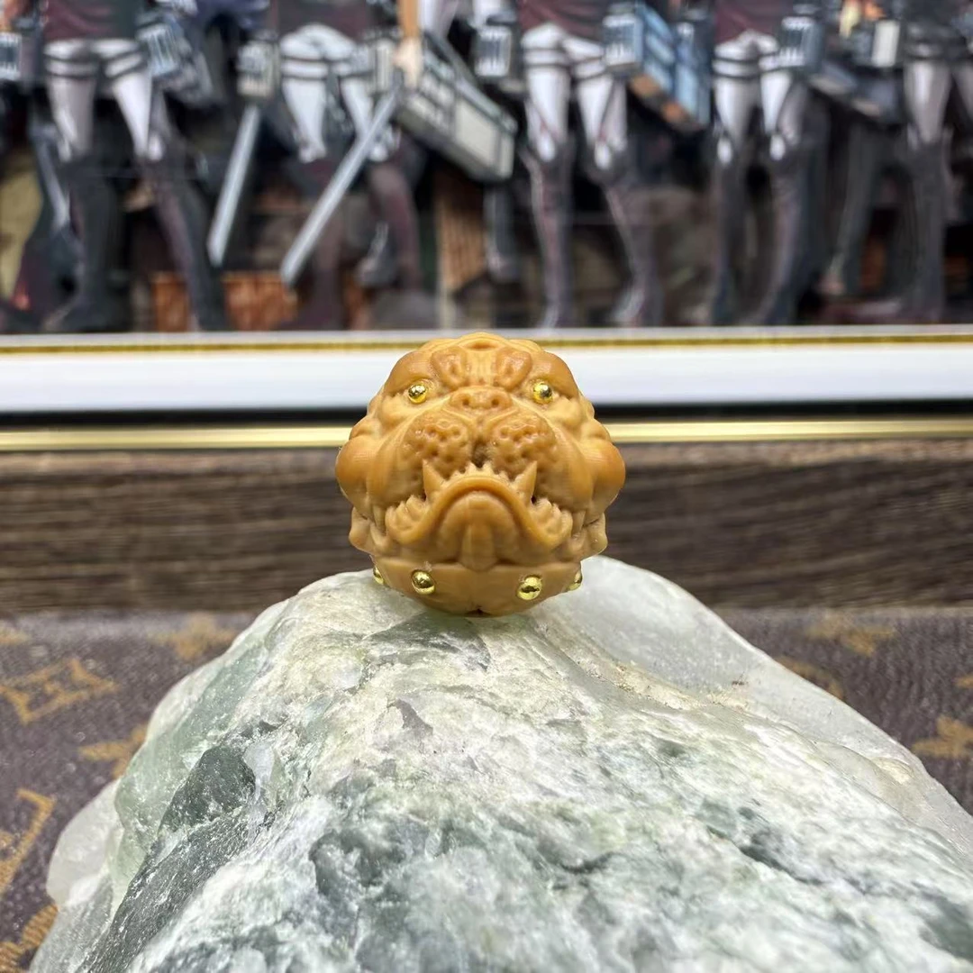 猴头 单颗 雕刻 新款霸天犬 镶嵌底座