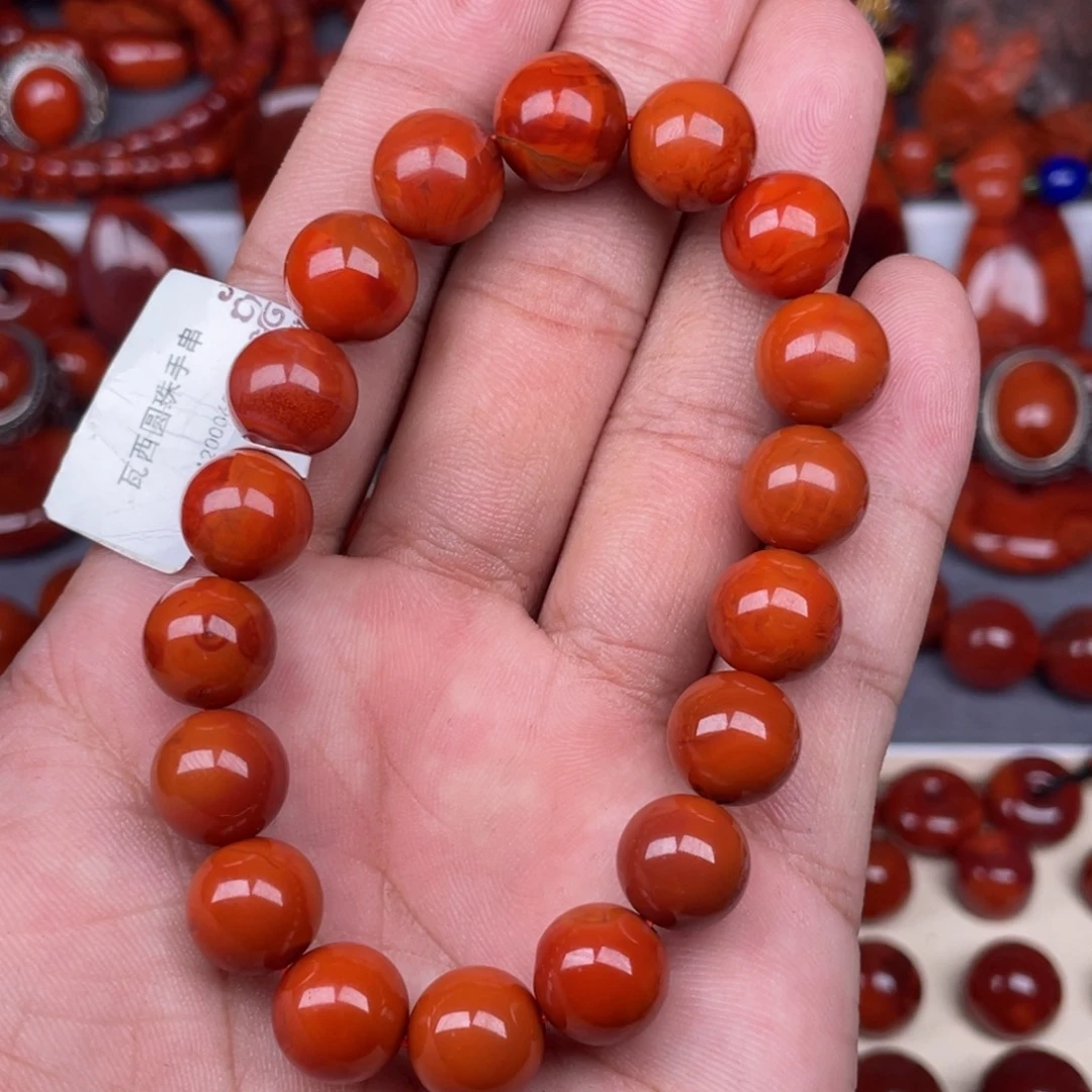 南红玛瑙未镶嵌瓦西南红圆珠手串11mm+