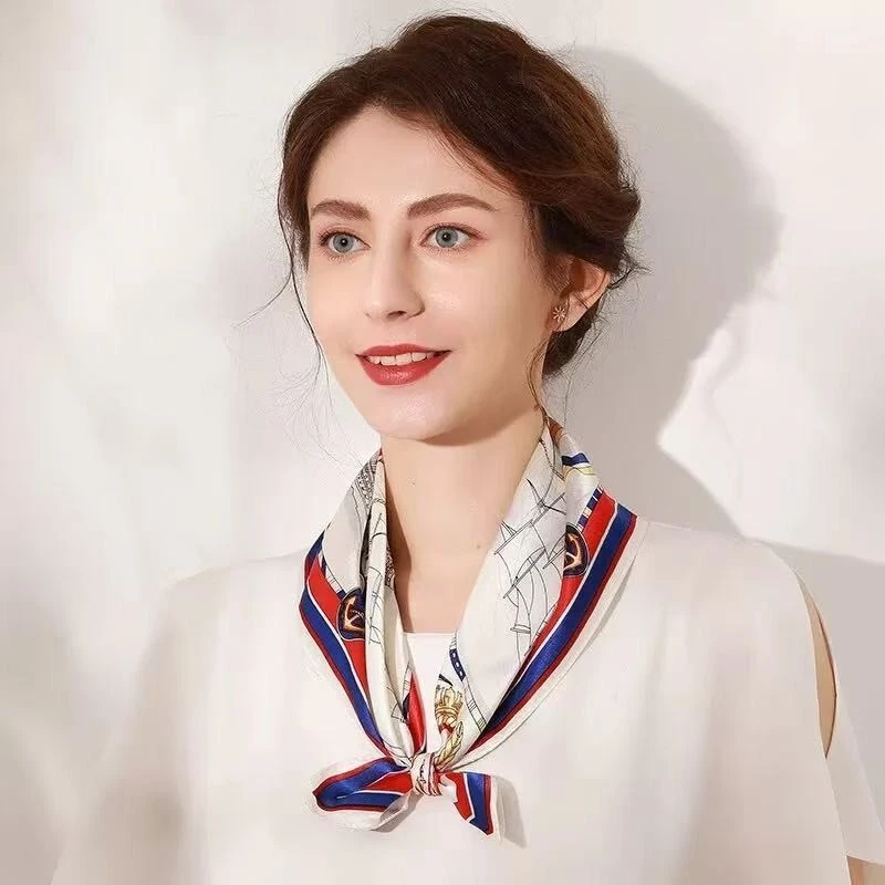 【新店福利1】53cm100%桑蚕丝14姆米素绉缎丝巾围巾小方巾礼物