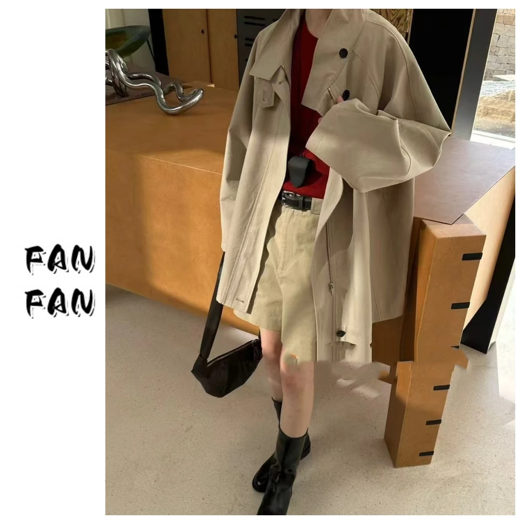 FANFAN 【慵懒风立领】中长款风衣