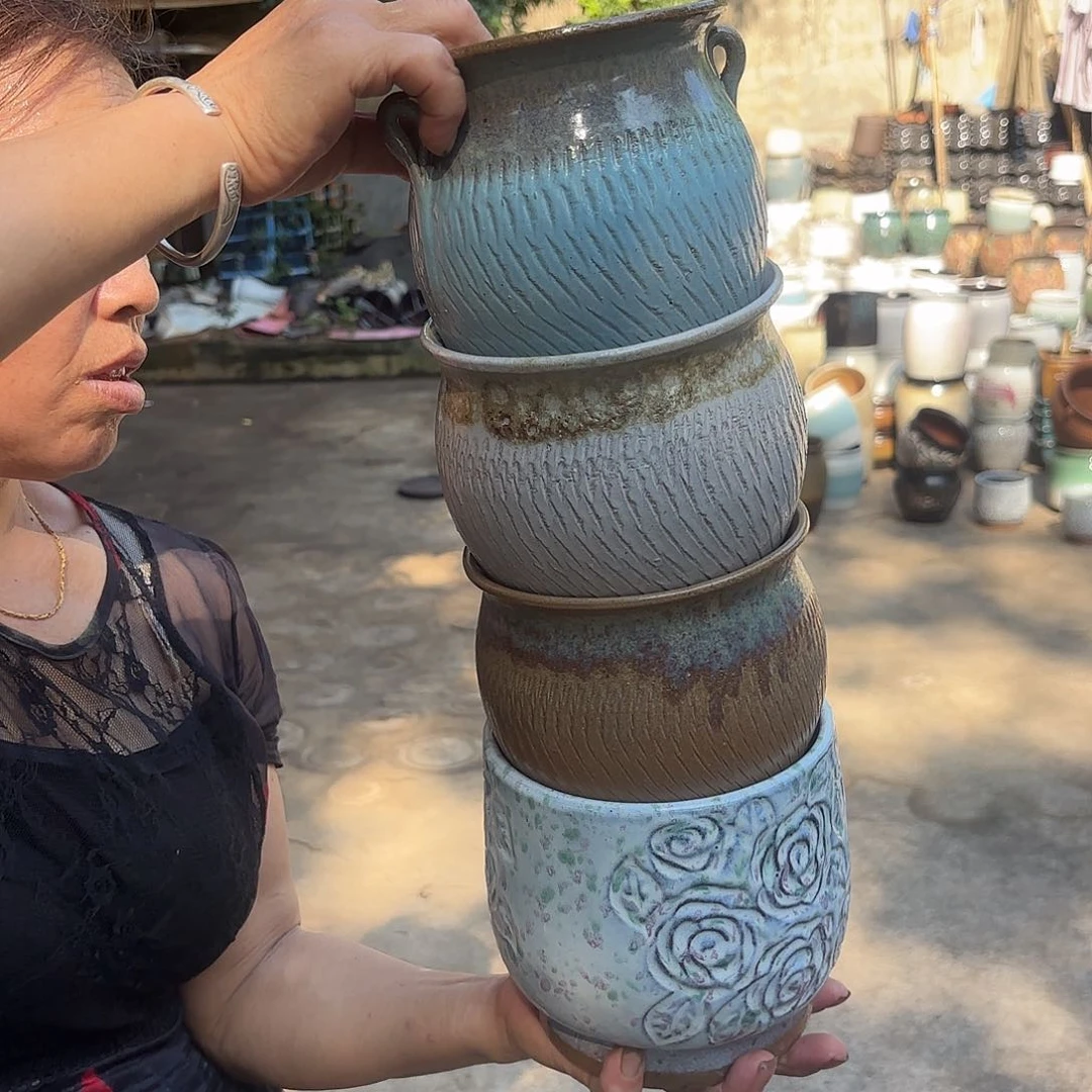 紫砂花盆孤品福利四个口径13-15尺寸