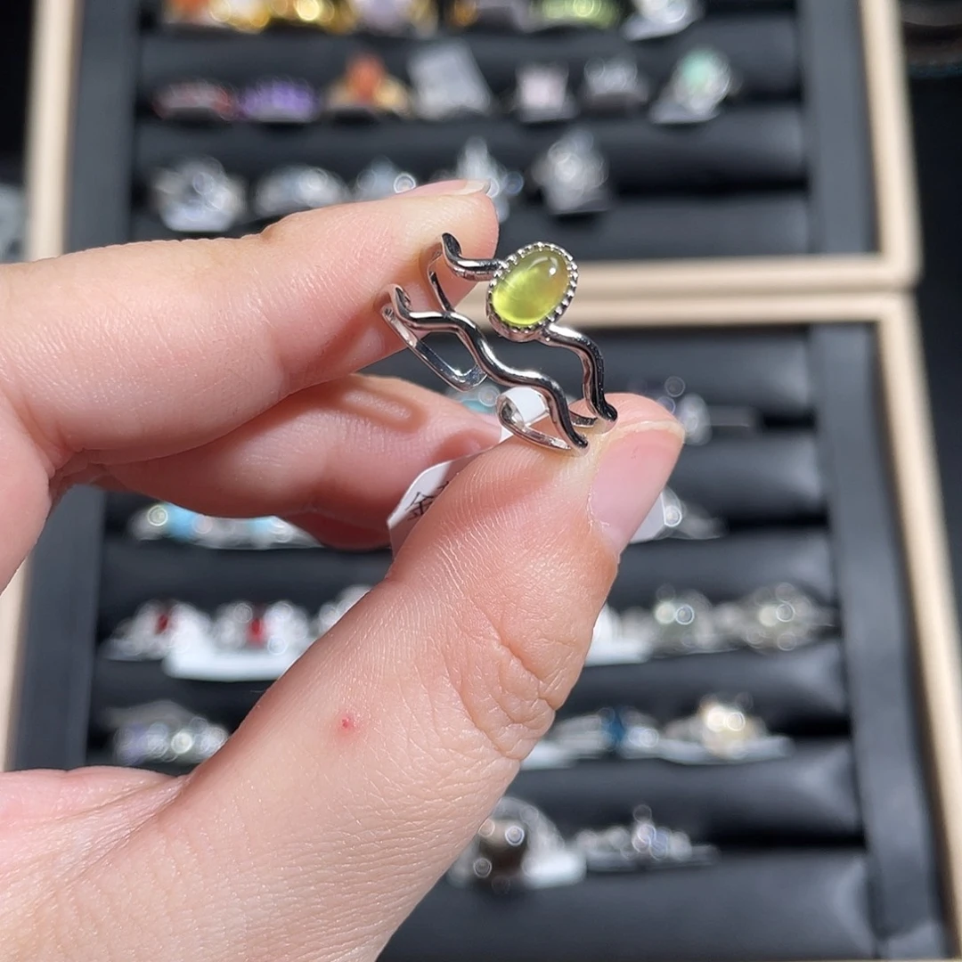 银S925镶嵌戒指水晶