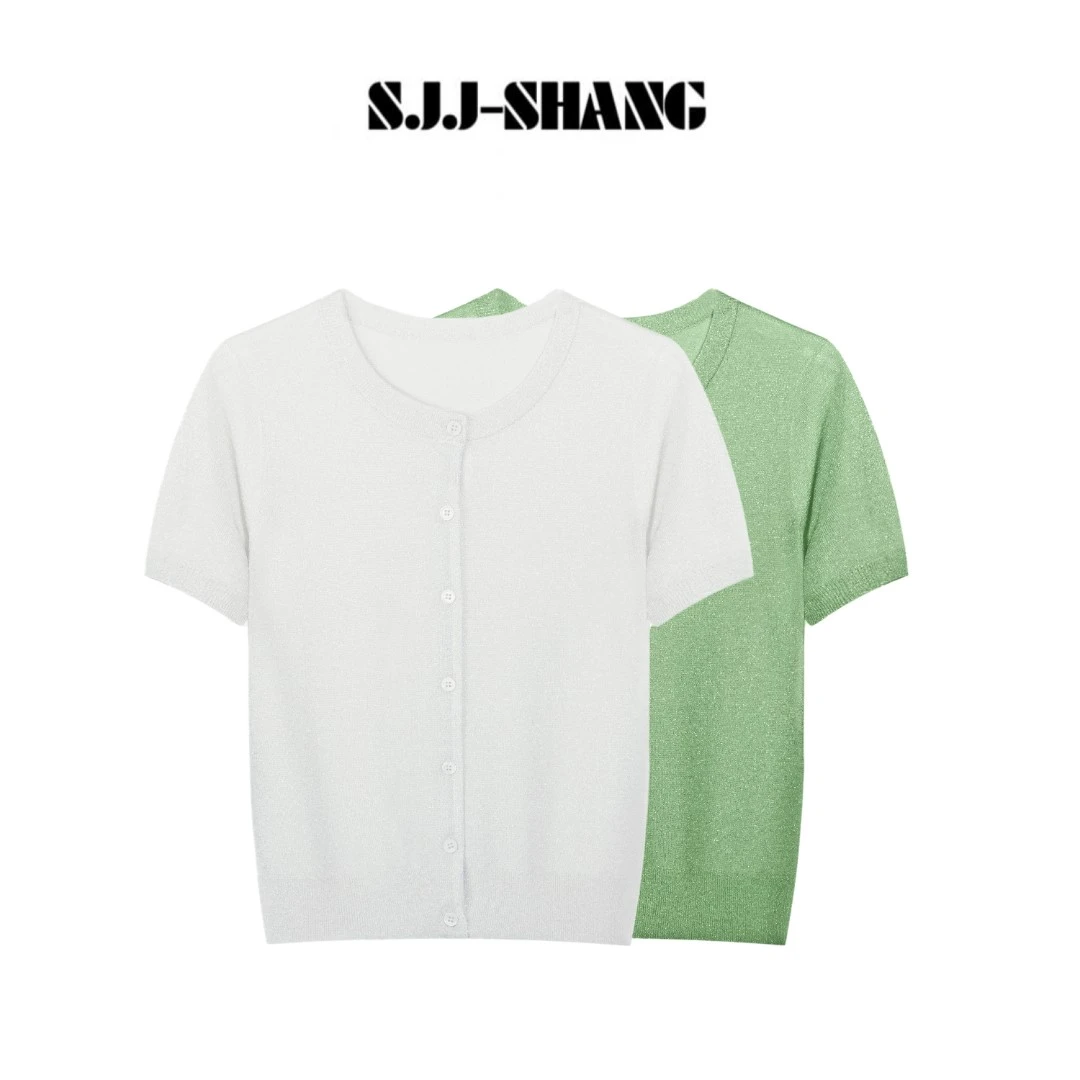 SJJ-SHANG【银河海星】25ss新品高定银河纱针织开衫短袖q133711p