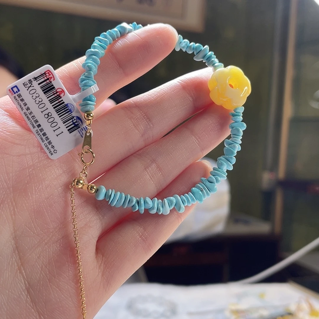 蜜蜡未镶嵌裸石手链