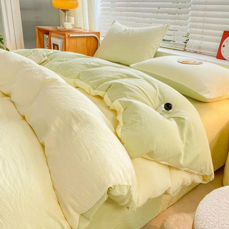 A类母婴100云朵水洗棉床上四件套加厚床单被套宿舍三件套床上用品