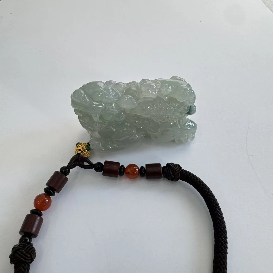 【251256】翡翠貔貅手把件 约63*33*41