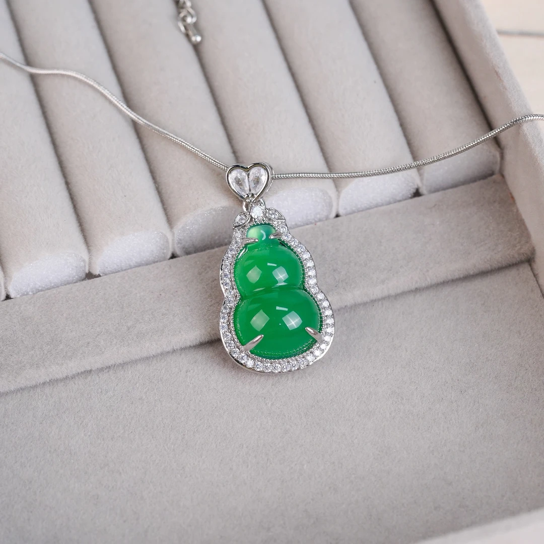 铜合金项链 绿色葫芦项链7242