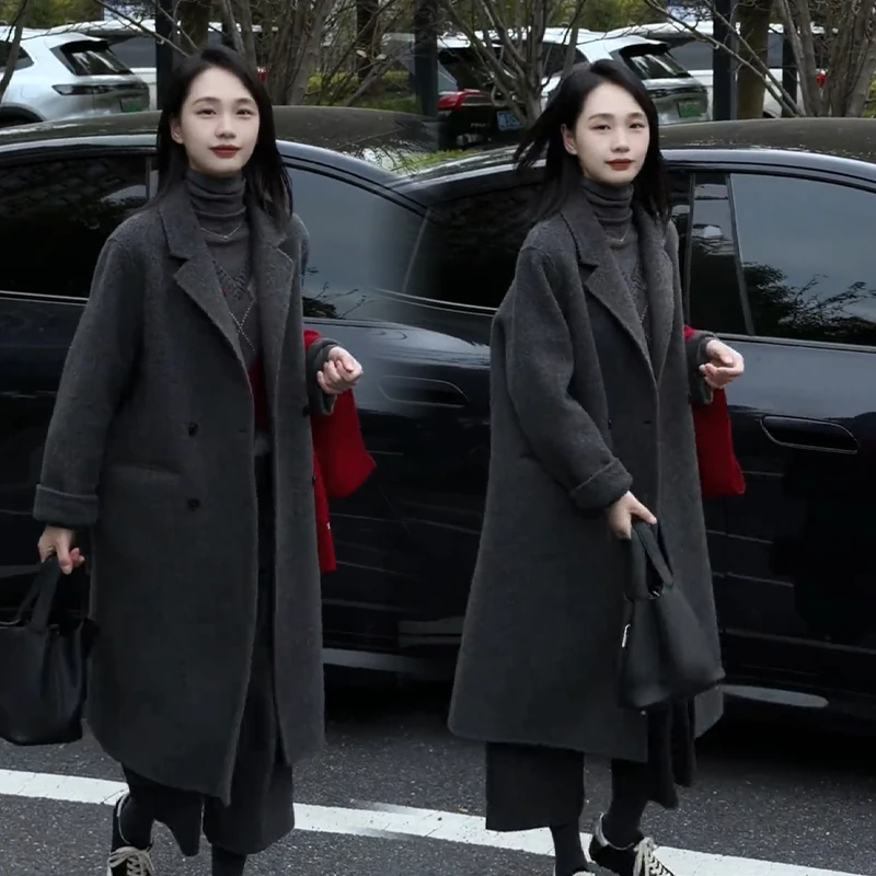 2025秋冬新款时尚显瘦气质网红高档洋气女高级百搭宽松毛呢外套潮