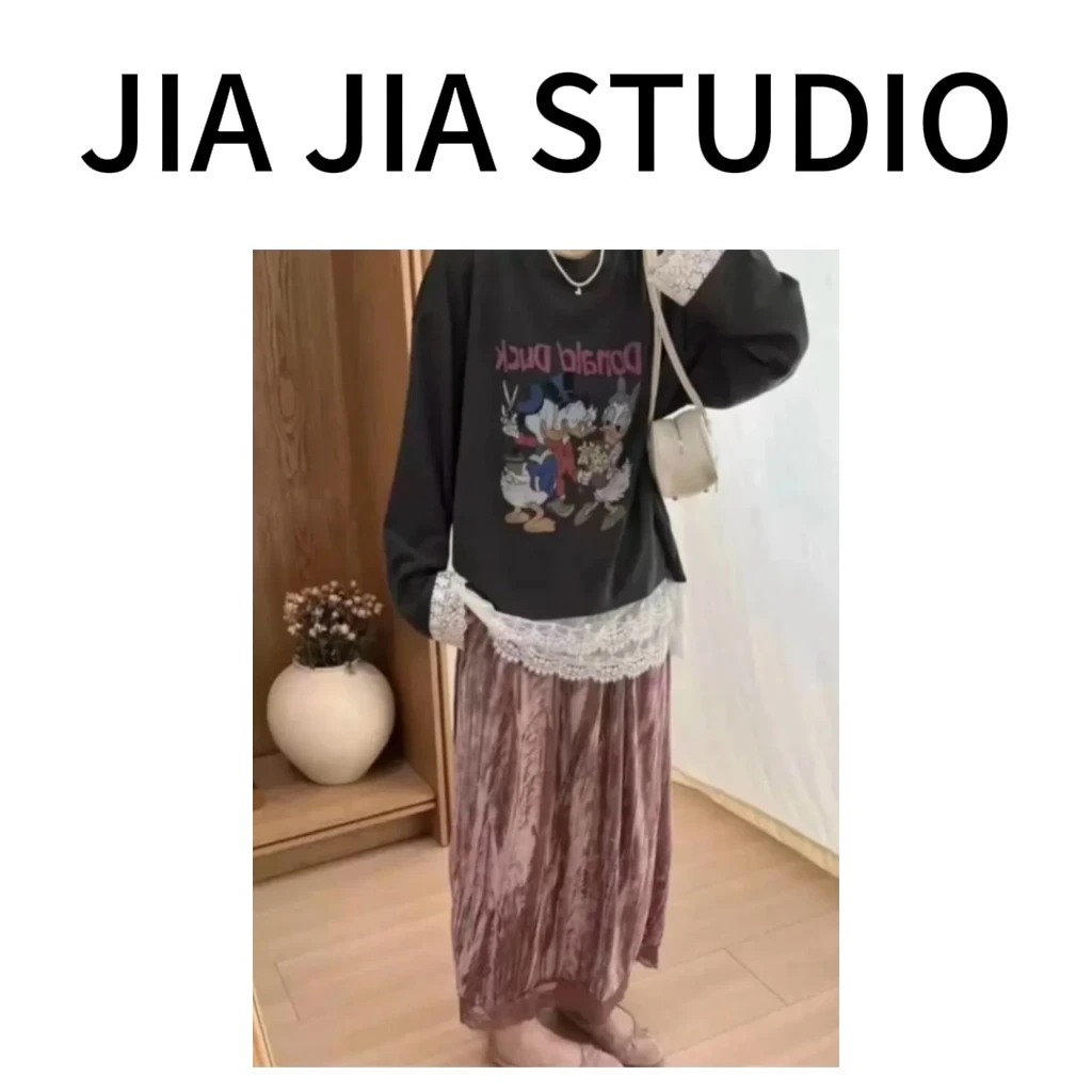 嘉嘉推荐#2468【早春款】蕾丝拼接款唐老鸭打底