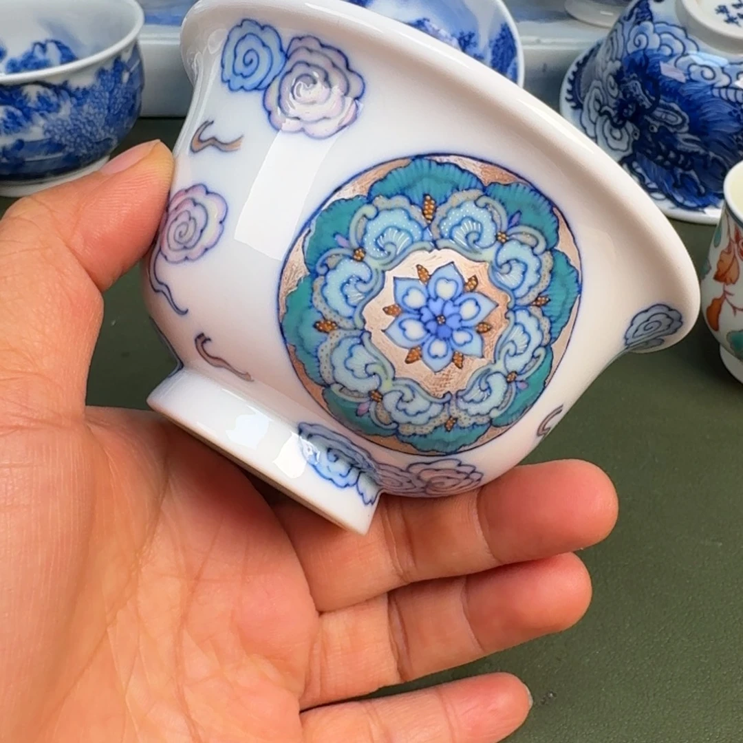 瓷景德镇纯手绘茶具圆圆290