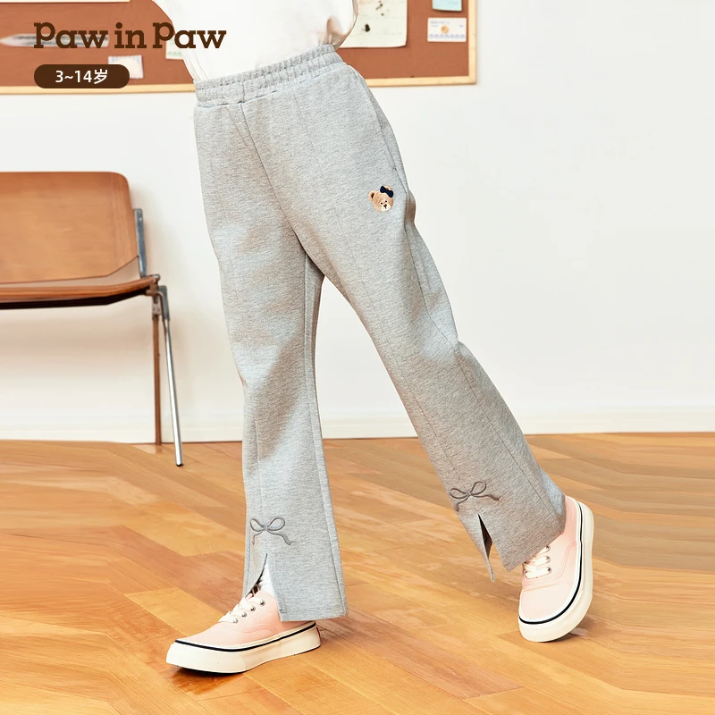 PawinPaw卡通小熊童装25年新女童休闲喇叭裤舒适百搭PCTMF4822E