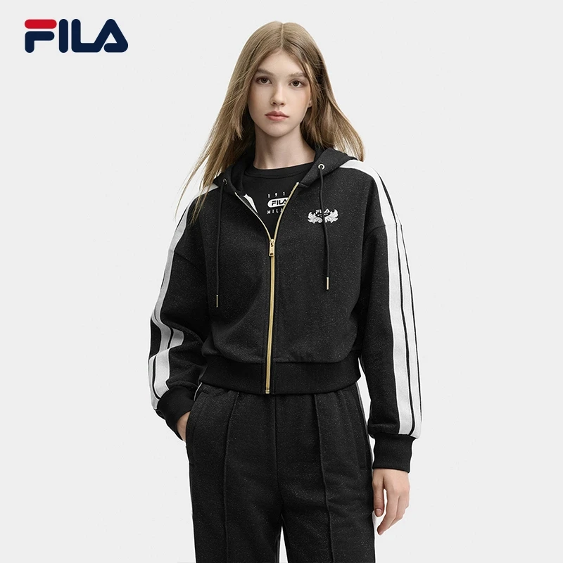 Fila/斐乐女秋冬新款【时尚百搭上衣】连帽休闲运动外套F11W445501F