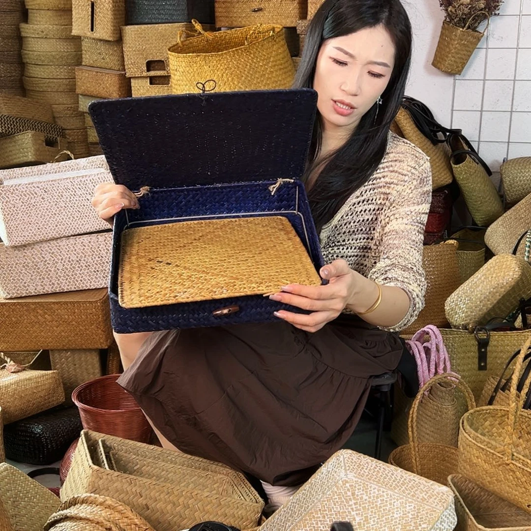 编织带草编包/草编收纳盒微瑕疵