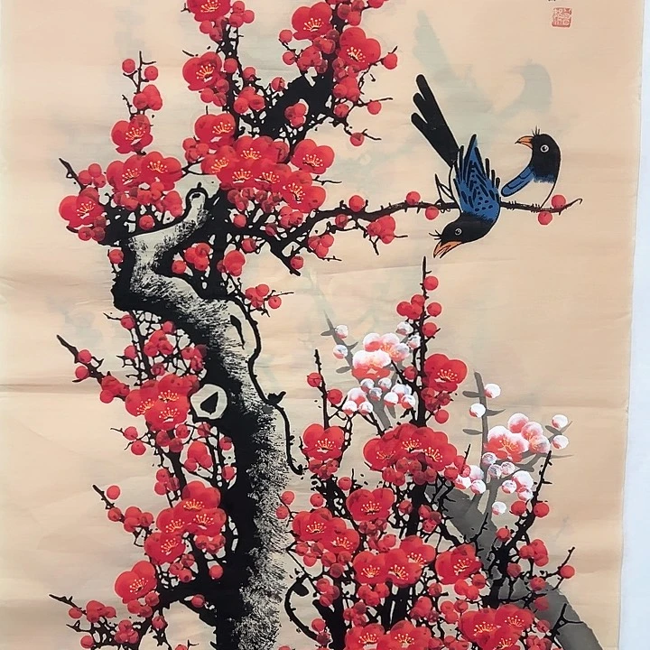 国画新年快乐纯手绘作品