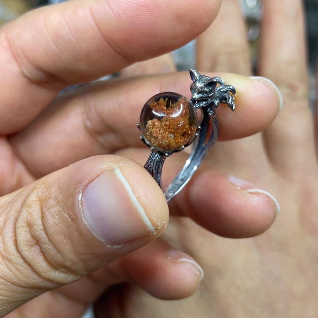 【闪购商品】银S925镶嵌珠宝半成品水晶戒指