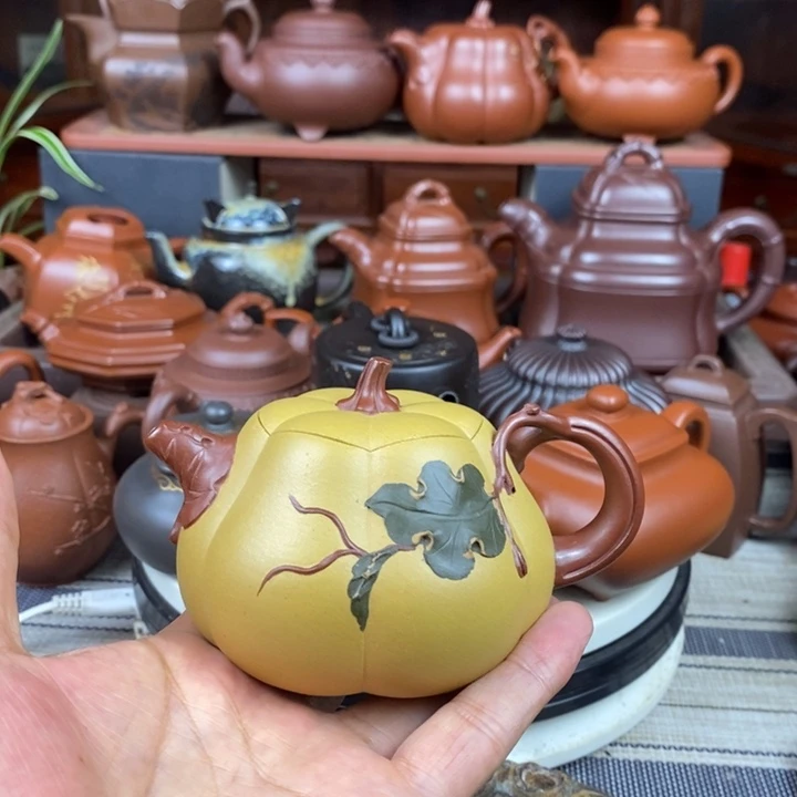 茶壶紫砂南瓜230Cc原矿黄金段三色紫砂特价