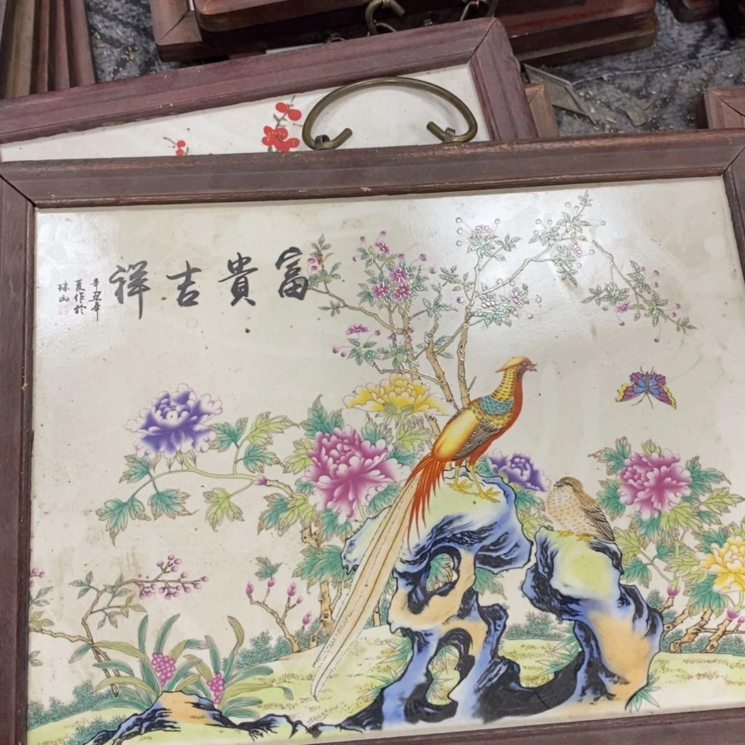 瓷片37*28厘米景德镇瓷板画柴窑烧制