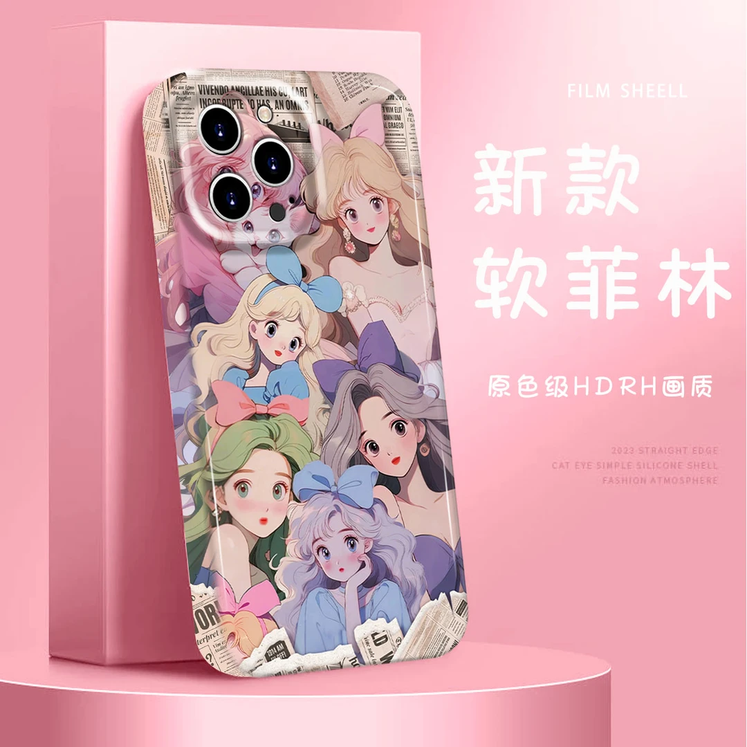 蝴蝶结女孩镜面支架适用苹果16手机壳vivo华为oppo小米2024高级感