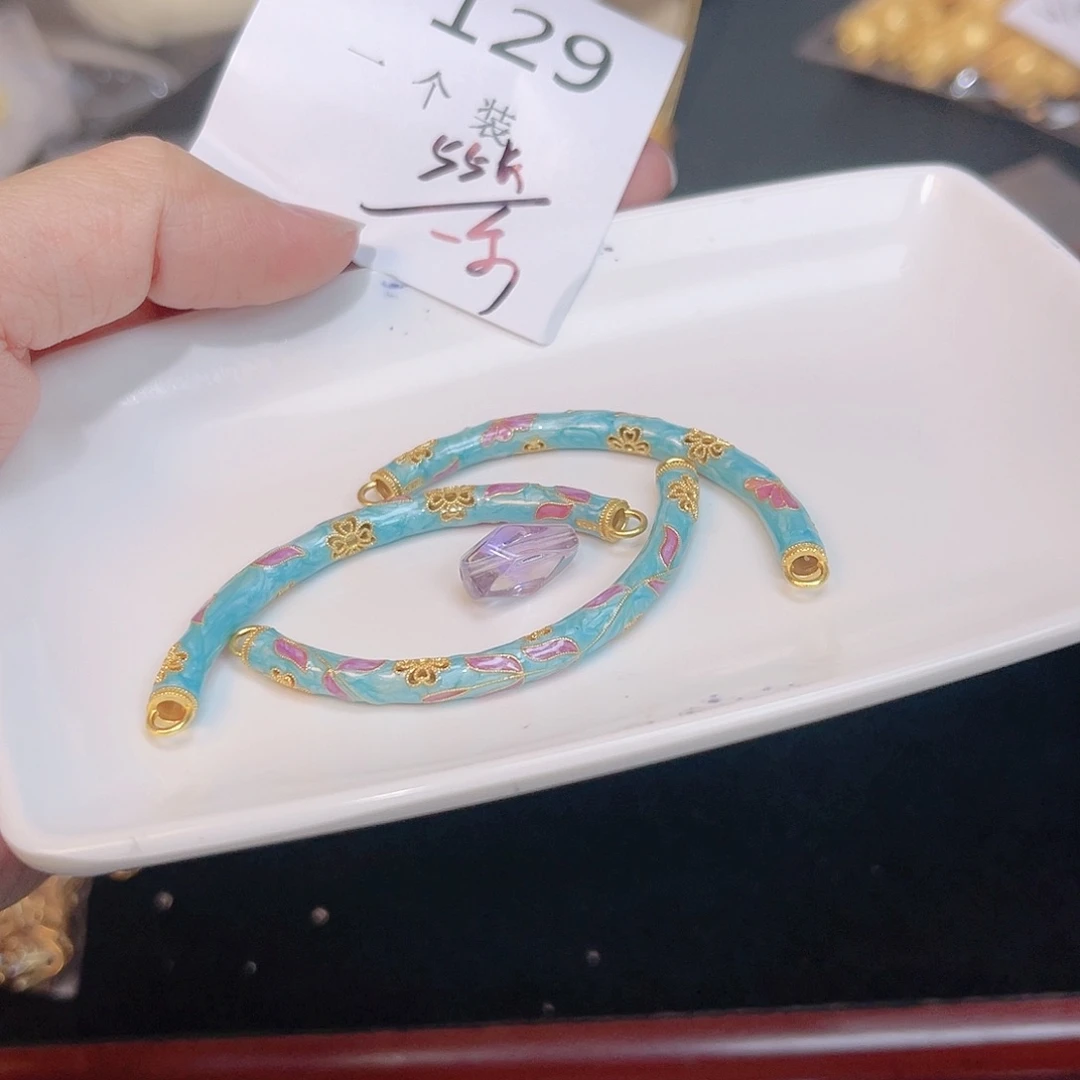 紫晶珠宝半成品银S925镀金镶嵌129