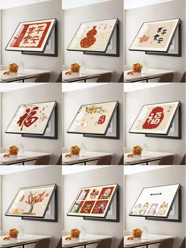 电表箱装饰画新中式遮挡配电箱现代简约餐厅电闸挂画寓意好壁画