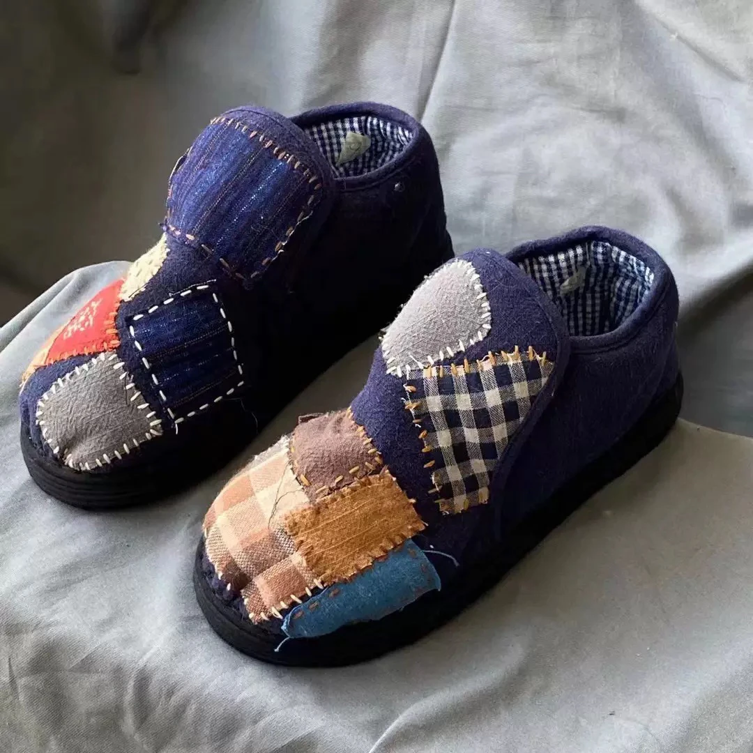 纯手工千层底冬季加厚透气圆头系带百搭布鞋定制款10天左右发货