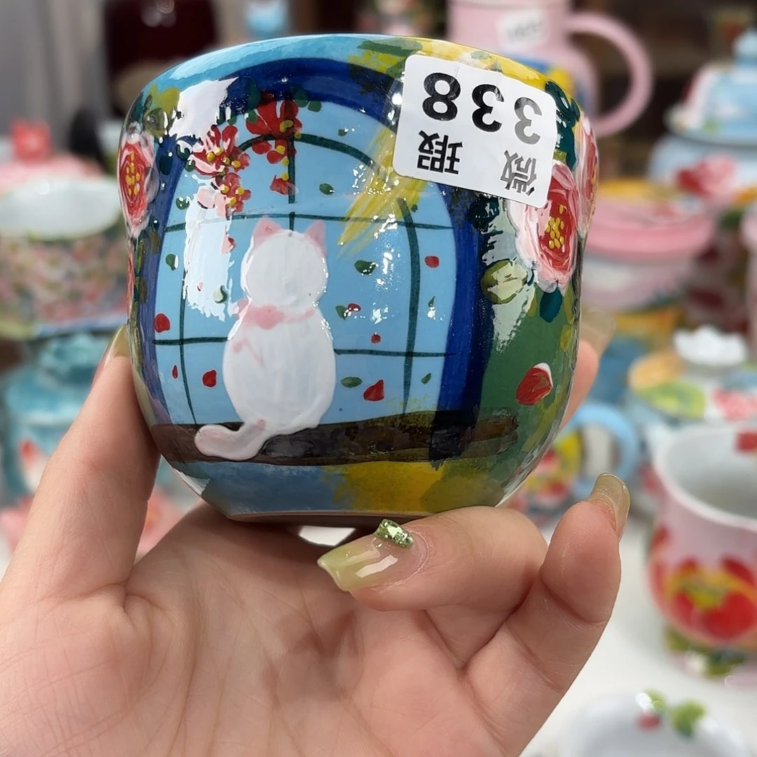 瓷片景德镇手绘高温釉下彩陶瓷茶具