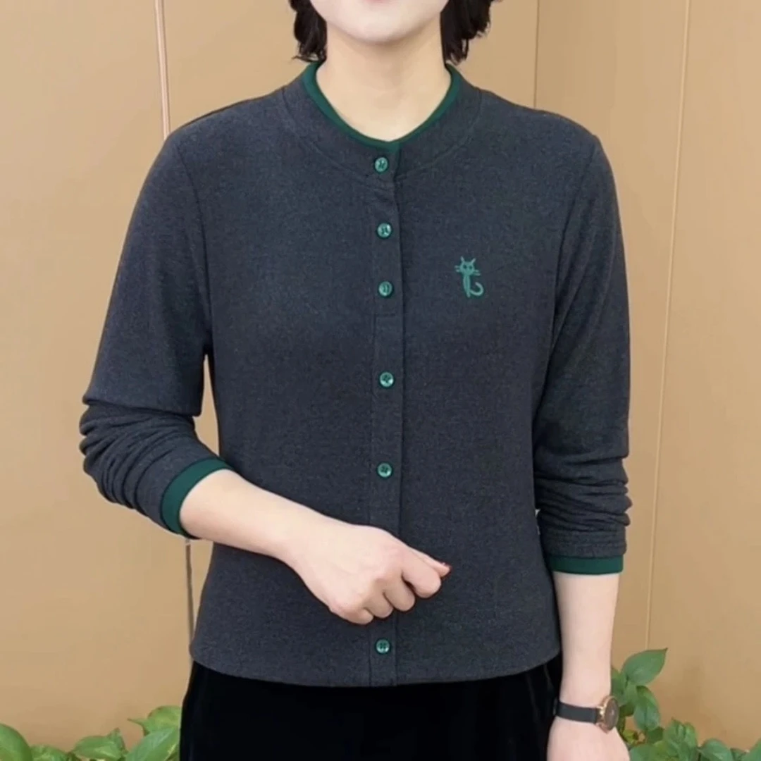 冬季新款百搭圆领纯色烫钻长袖时尚T恤气质女士加绒打底衫