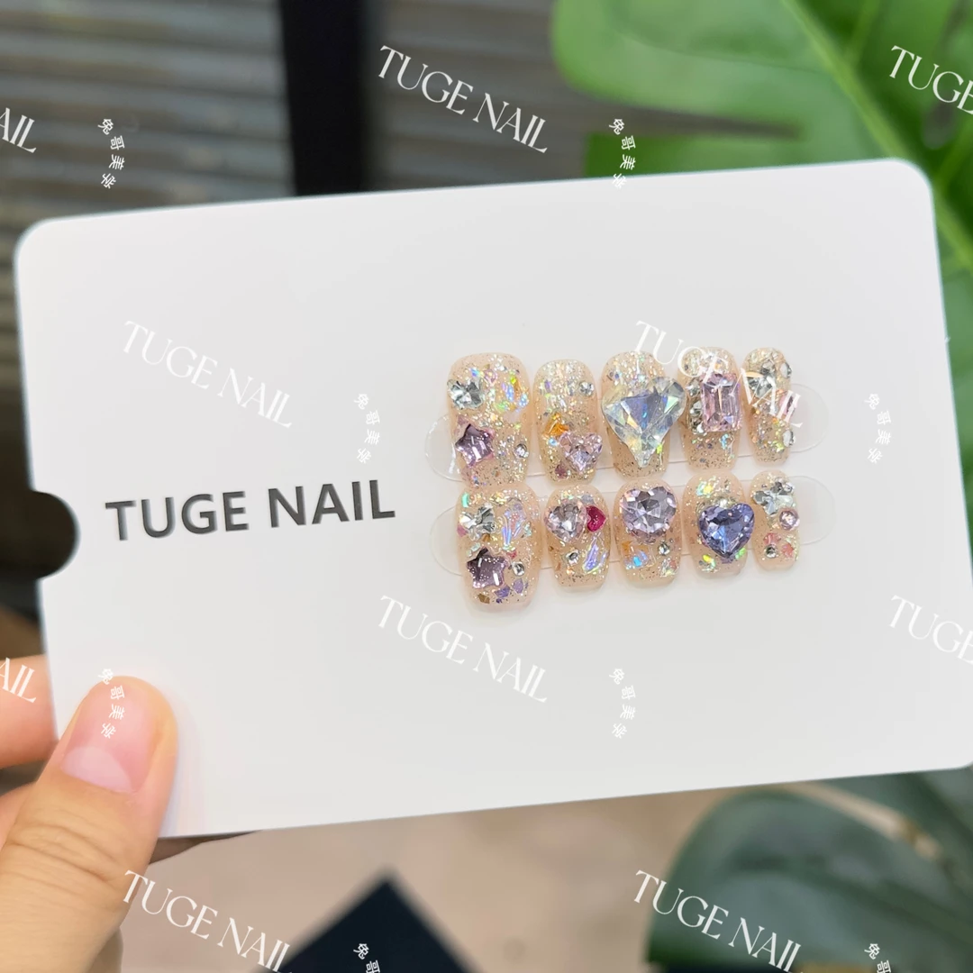 TugeNail“月光宝盒”满钻系列高级感极简小众设计师美甲1190