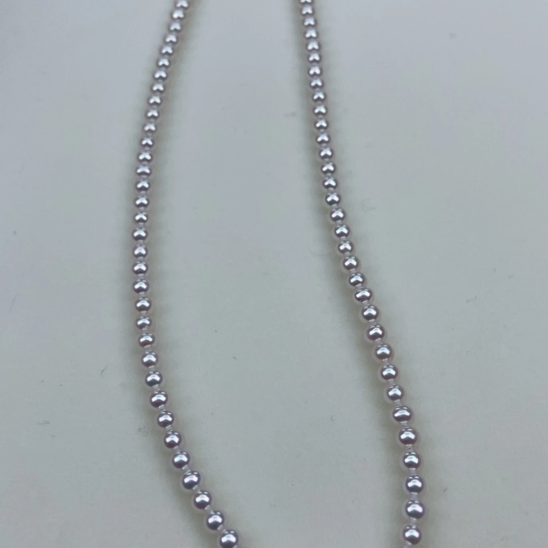 淡水珍珠3.5-4极光正圆炫彩透粉小灯泡银S925镶嵌