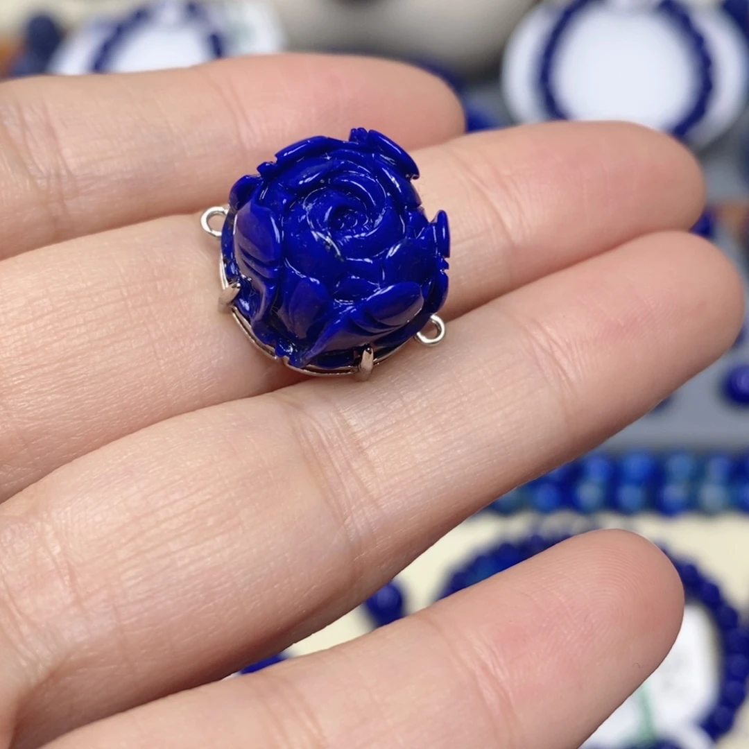 青金石银S925镶嵌颈饰