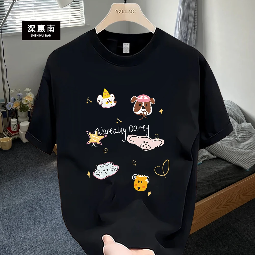 深惠南美式痞帅重磅纯棉短袖T恤青年男女款夏季ins潮牌圆领上衣