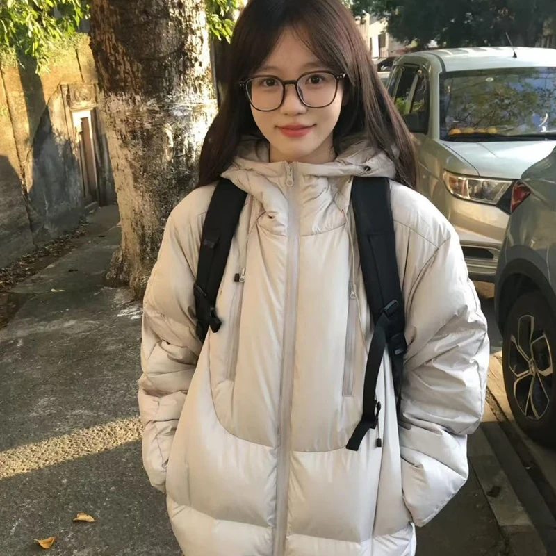 冬季短款连帽宽松加厚韩版潮流百搭时尚休闲学生外套 芯依梦2025
