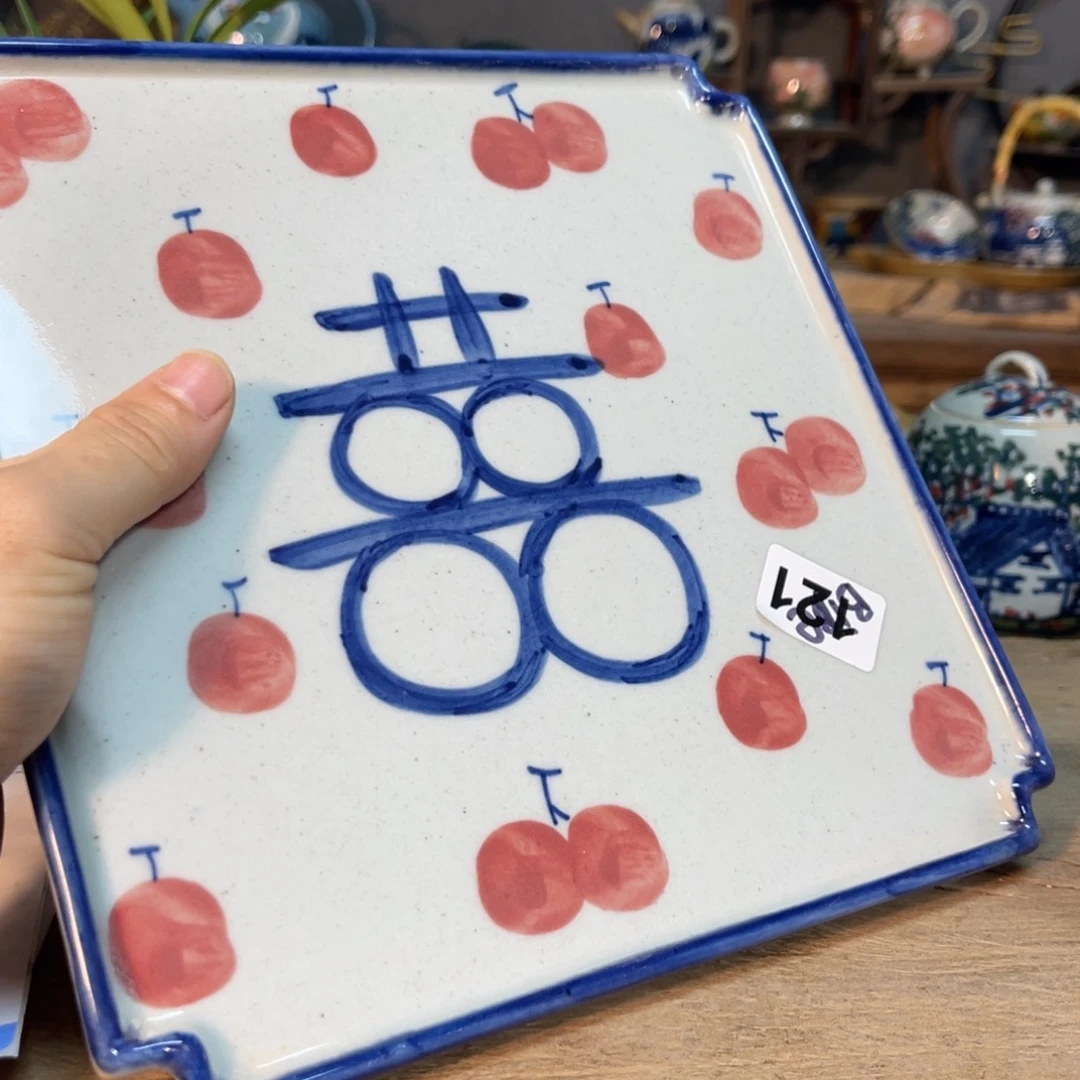 M***℡壶素浅陶瓷手工手绘