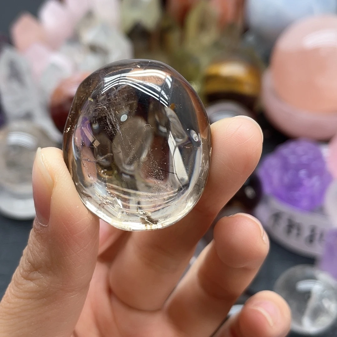 水晶未镶嵌珠宝半成品92茶晶手握