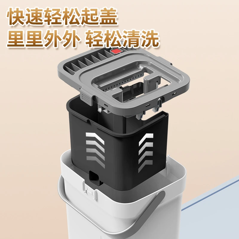 新款脏污分离拖把抹布免手洗平板家用一拖拖地神器拖布抗菌静音