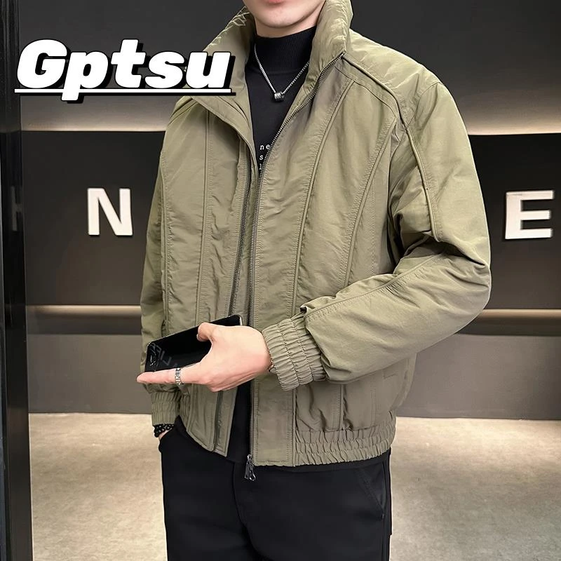 GPTSu冬季羽绒服男潮牌立领2025年新款修身纯色帅气百搭鸭绒外套