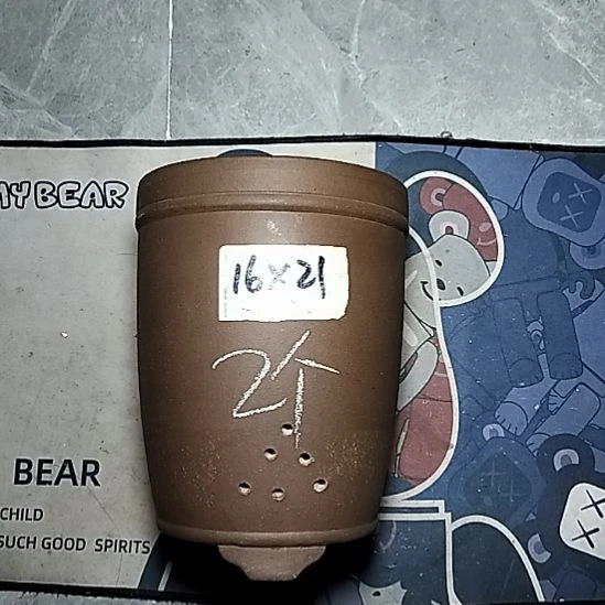 三线两个花盆紫砂