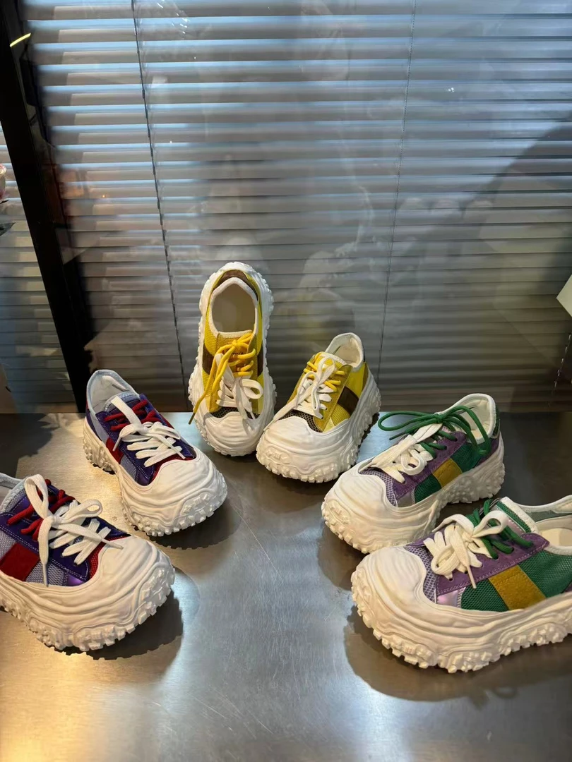 夏季透网拼色溶解增高老爹鞋A0657