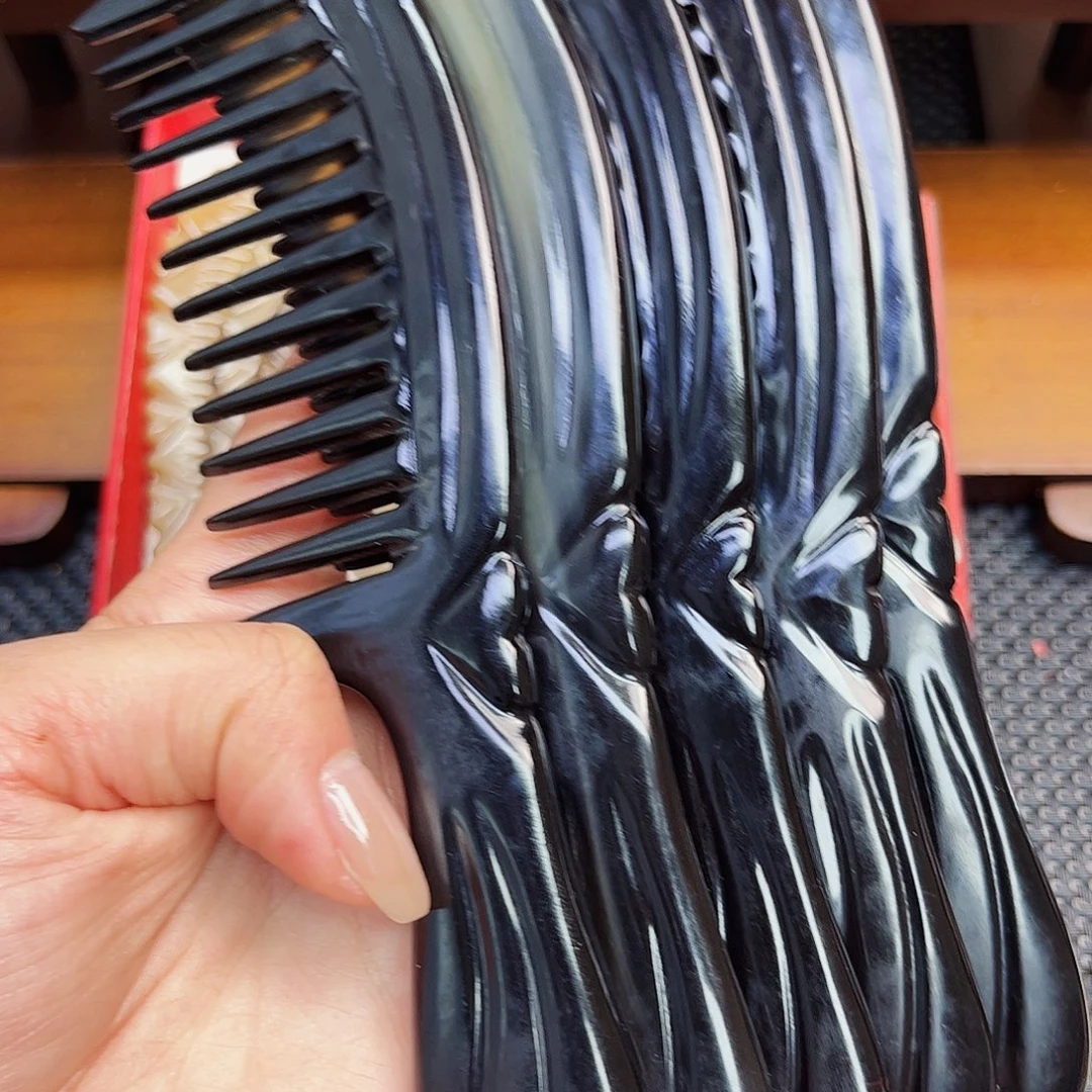 纯牛角手工制作牛角梳