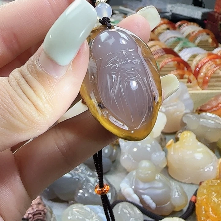 玛瑙/玉髓合金吊坠