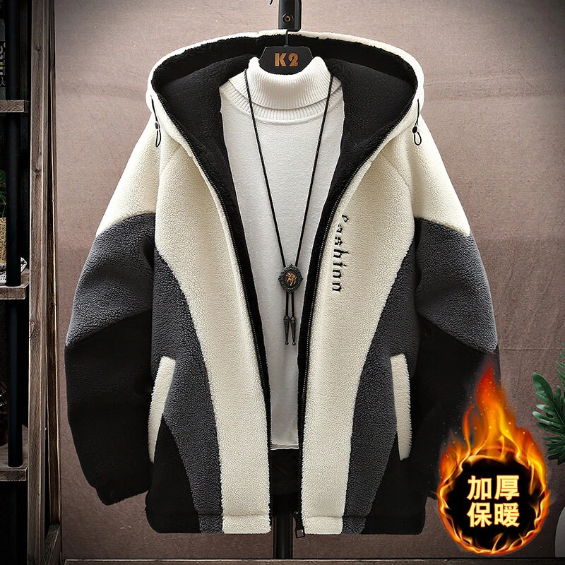 青少年休闲韩版学生秋冬连帽加厚帅气休闲运动潮流夹克外套潮港风