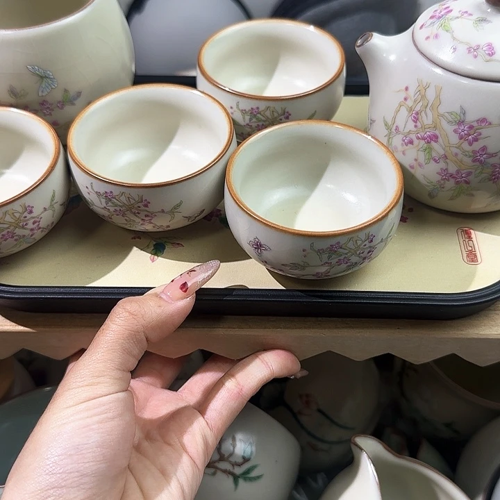 优一堂紫藤龙蛋壶一壶4杯+茶盘+龙蛋杯