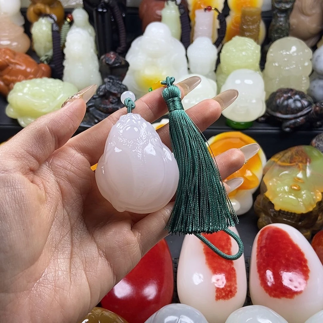 无花朵原石雕刻把件