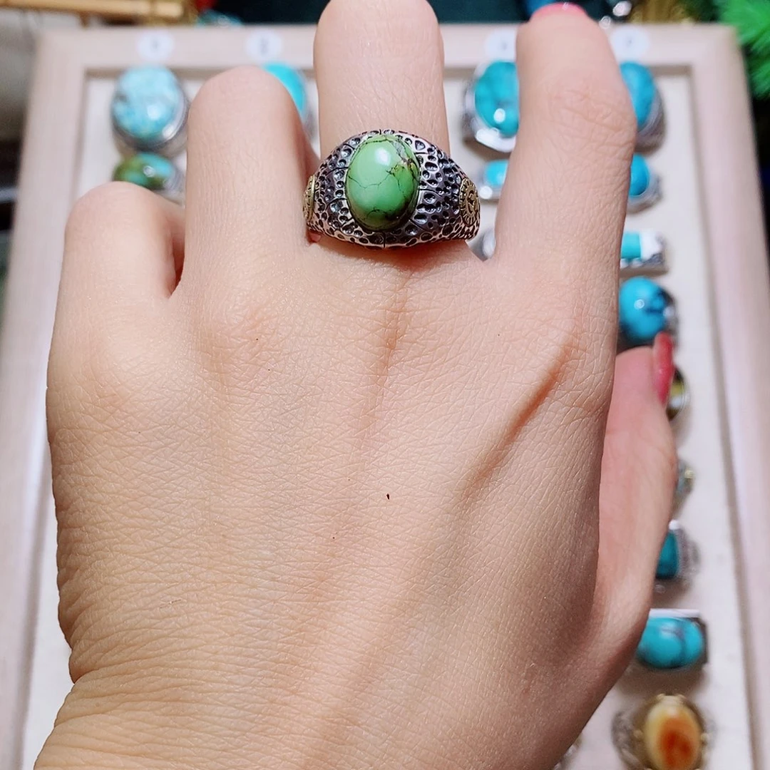 绿松石银S925镶嵌挂件