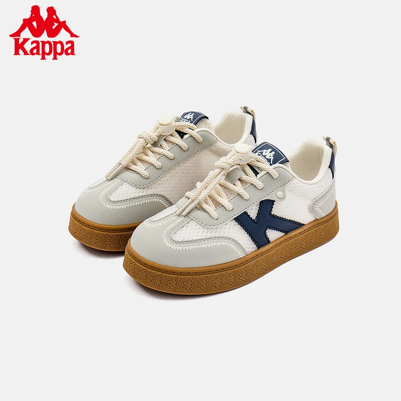 Kappa Kids儿童舒适运动鞋男童休闲德训鞋女童复古潮流百搭小白鞋