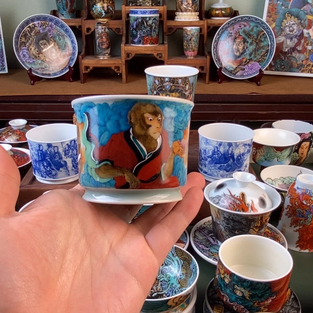 手工手绘悟空大战巨灵神