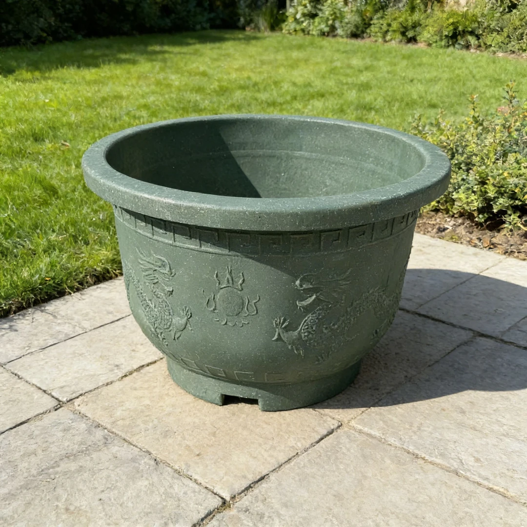 40cm加厚塑料龙缸盆特大号户外庭院果树种植园林景观盆耐用抗裂