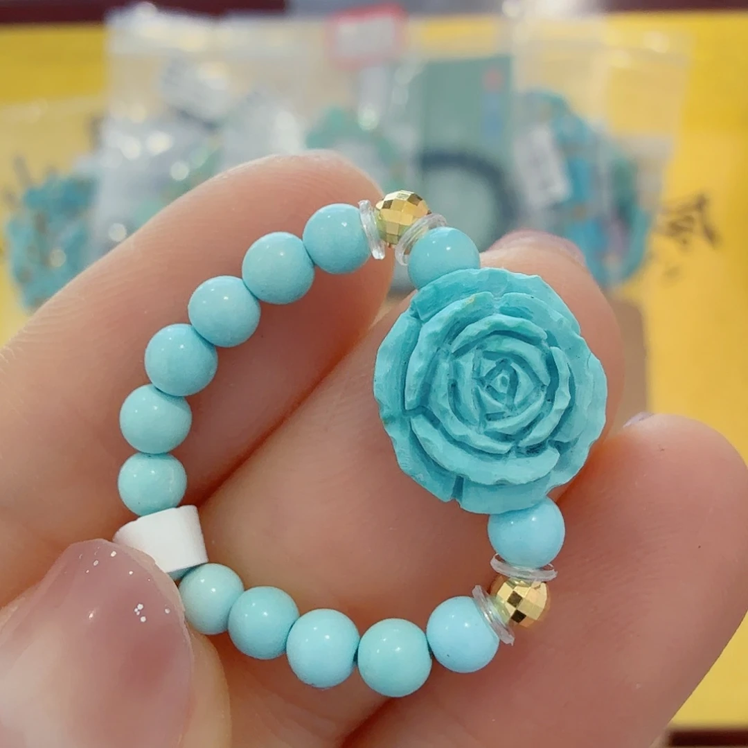 绿松石18K金镶嵌珠宝奇石