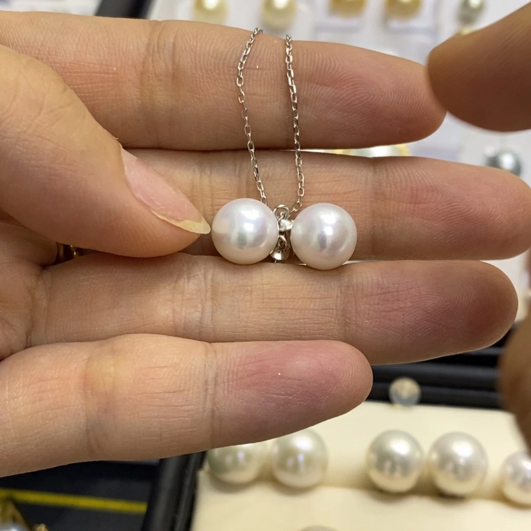 淡水珍珠银S925镶嵌耳饰