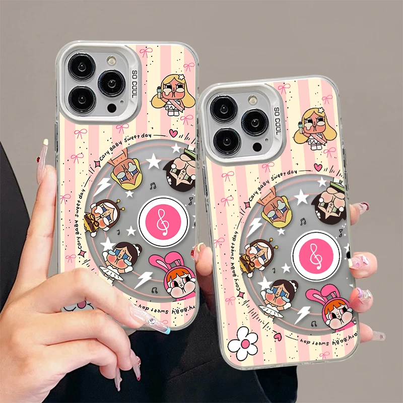 奥菲顿镂空唱片哭娃适用苹果16/15p元气手机壳华为P70vivoppo小米